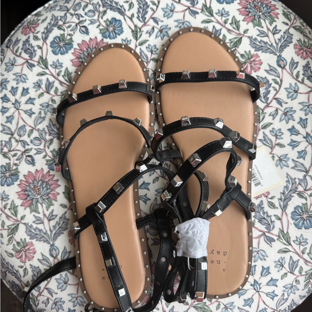 Target Black Strappy Sandals with Studs